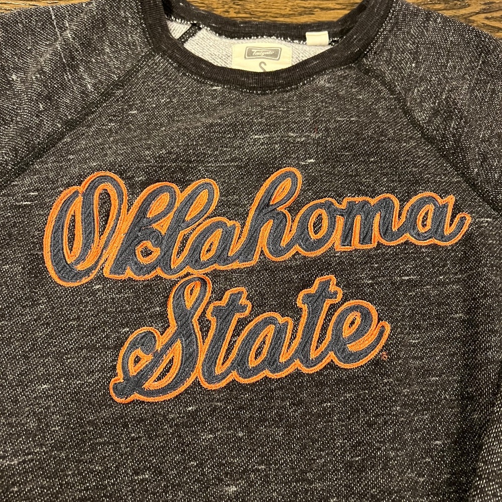Embroidered Oklahoma State Raglan Sweatshirt-size small